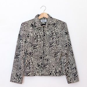 Vintage Jacket - Giancarlo Ferrari Zip up Animal Print Jacket